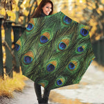 Peacock Tail Print Foldable Umbrella
