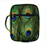 Peacock Tail Print Front Pocket Bible Bag