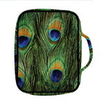 Peacock Tail Print Front Pocket Bible Bag
