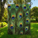 Peacock Tail Print Garden Flag