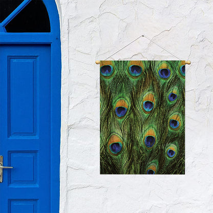 Peacock Tail Print Garden Flag