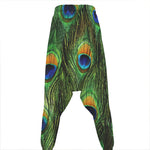 Peacock Tail Print Hammer Pants