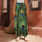 Peacock Tail Print Harem Pants