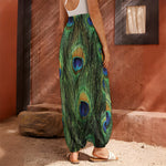 Peacock Tail Print Harem Pants