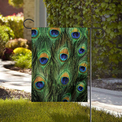 Peacock Tail Print House Flag