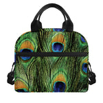 Peacock Tail Print Insulated Lunch Bag