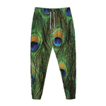 Peacock Tail Print Jogger Pants