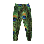 Peacock Tail Print Jogger Pants