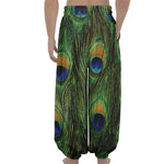 Peacock Tail Print Lantern Pants