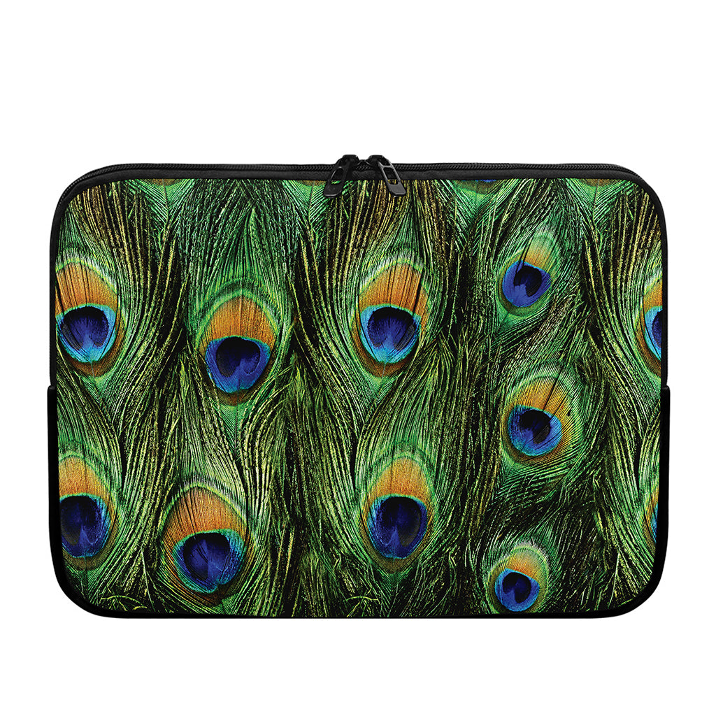 Peacock Tail Print Laptop Sleeve