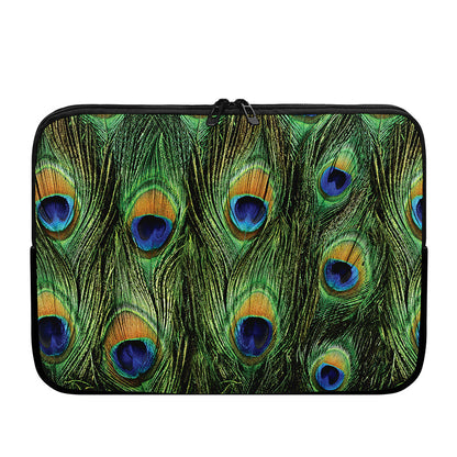 Peacock Tail Print Laptop Sleeve