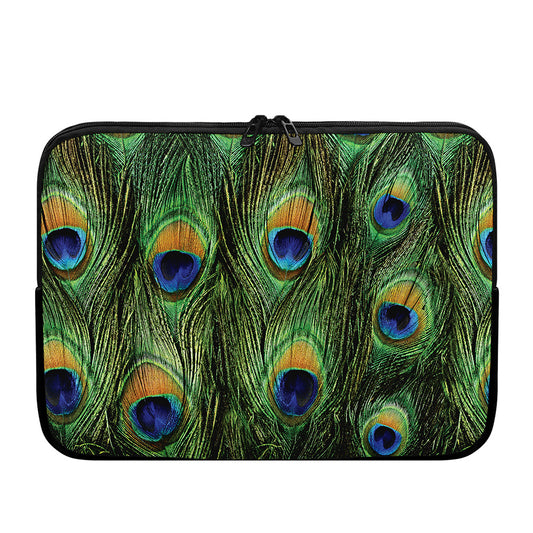 Peacock Tail Print Laptop Sleeve