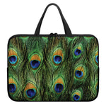 Peacock Tail Print Laptop Sleeve With Handle