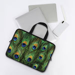 Peacock Tail Print Laptop Sleeve With Handle