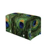 Peacock Tail Print Leather Tissue Box Cover