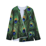 Peacock Tail Print Long Sleeve Short Coat