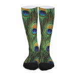 Peacock Tail Print Long Socks