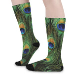 Peacock Tail Print Long Socks