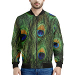 Peacock Tail Print Men's Bomber Jacket