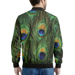 Peacock Tail Print Men's Bomber Jacket