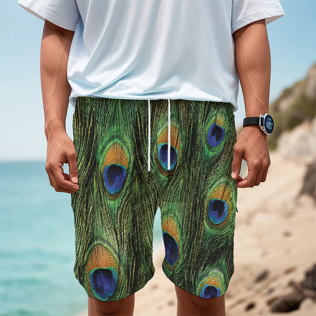 Peacock Tail Print Men's Cargo Shorts