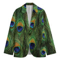 Peacock Tail Print Men's Cotton Blazer
