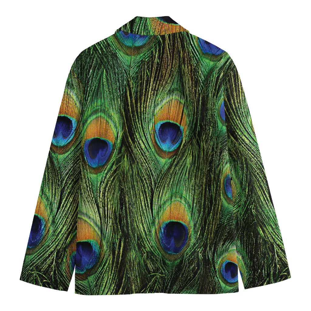 Peacock Tail Print Men's Cotton Blazer