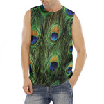 Peacock Tail Print Men's Fitness Tank Top