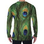 Peacock Tail Print Men's Long Sleeve T-Shirt