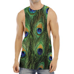 Peacock Tail Print Men's Muscle Tank Top