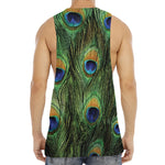 Peacock Tail Print Men's Muscle Tank Top
