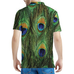 Peacock Tail Print Men's Polo Shirt