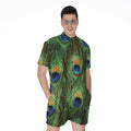 Peacock Tail Print Men's Romper