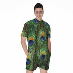 Peacock Tail Print Men's Rompers