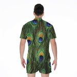 Peacock Tail Print Men's Rompers