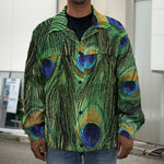 Peacock Tail Print Men's Shirt Jacket