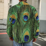 Peacock Tail Print Men's Shirt Jacket