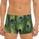 Peacock Tail Print Men's Short Boxer Briefs