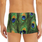 Peacock Tail Print Men's Short Boxer Briefs