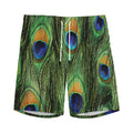 Peacock Tail Print Men's Athletic Shorts