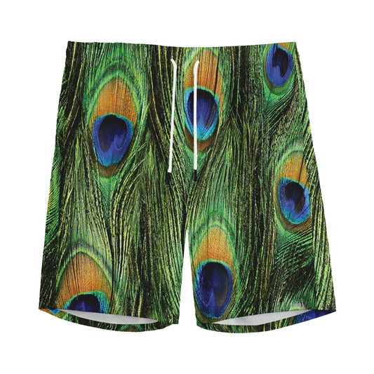 Peacock Tail Print Men's Sports Shorts
