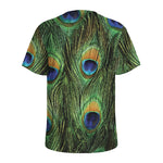 Peacock Tail Print Men's Sports T-Shirt