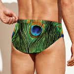 Peacock Tail Print Men's Swim Briefs