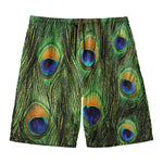 Peacock Tail Print Men's Swim Trunks