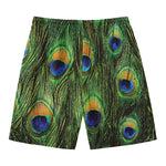 Peacock Tail Print Men's Swim Trunks