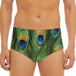 Peacock Tail Print Men's Triangle Swim Briefs