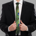 Peacock Tail Print Necktie