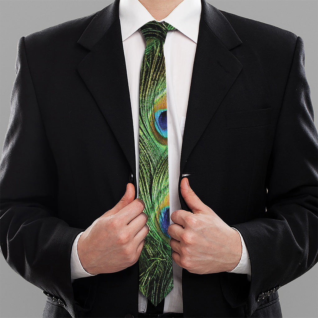 Peacock Tail Print Necktie