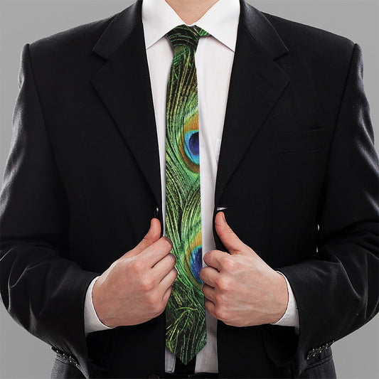 Peacock Tail Print Necktie