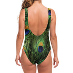 Peacock Tail Print One Piece Swimsuit